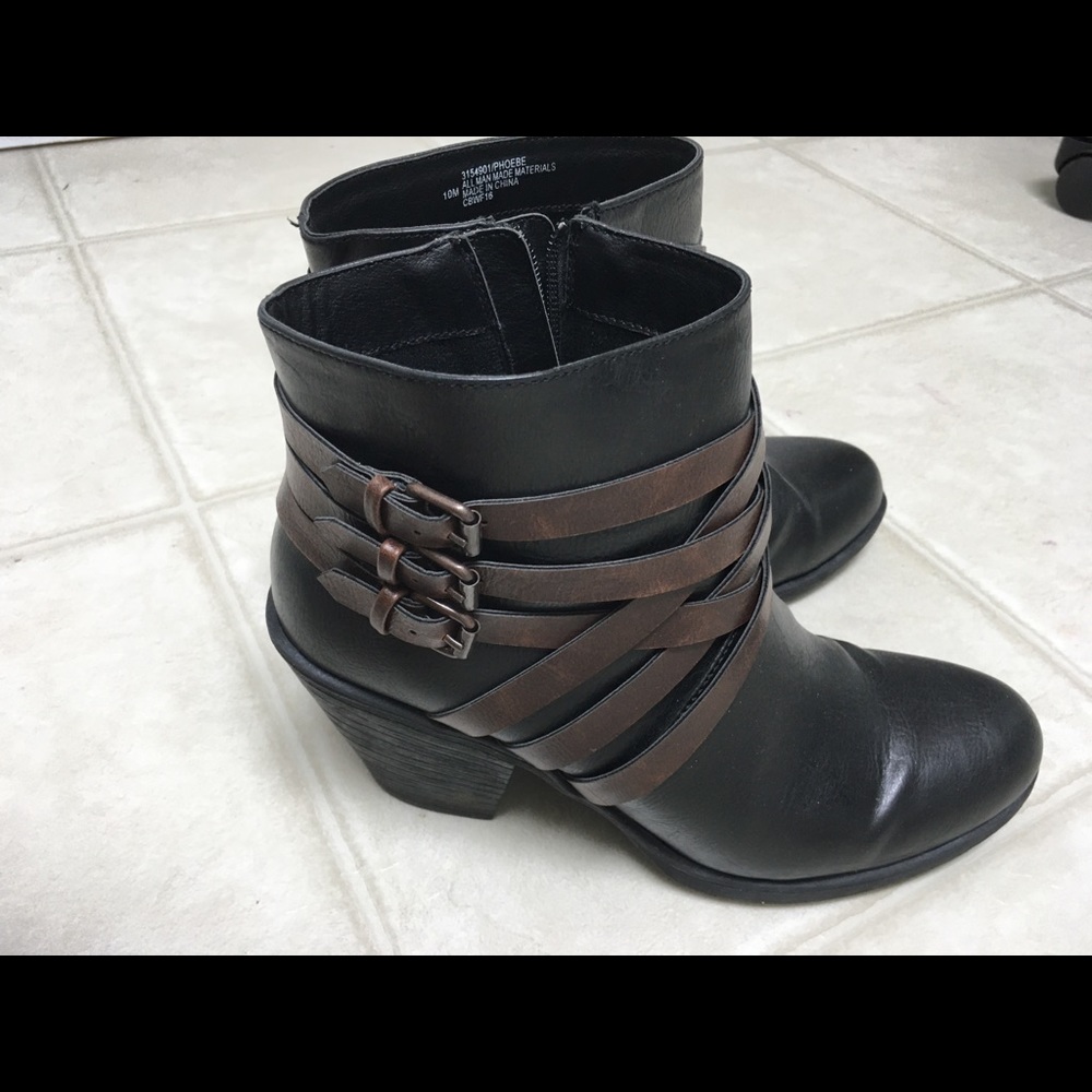 Euro soft black and brown comfort heeled boots
